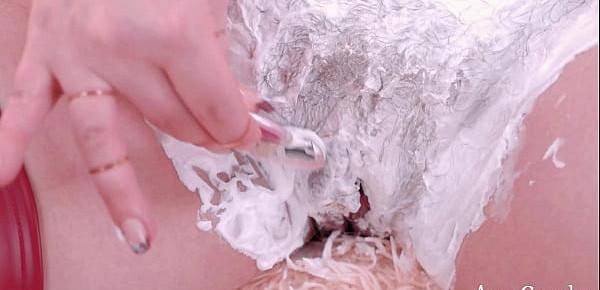 Hairy Pussy Shaving Blonde Arya Grander Having Fetish Pleasure
